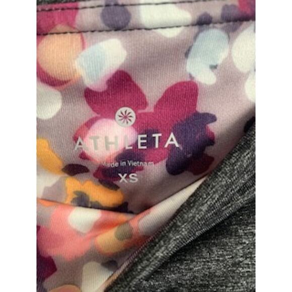 Athleta XS NWOT Ankle Legging Dark Gray with Floral Print at bottom - Picture 4 of 6